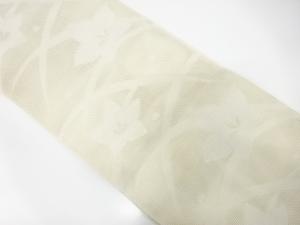 羅　露芝に花模様織り出し　名古屋帯